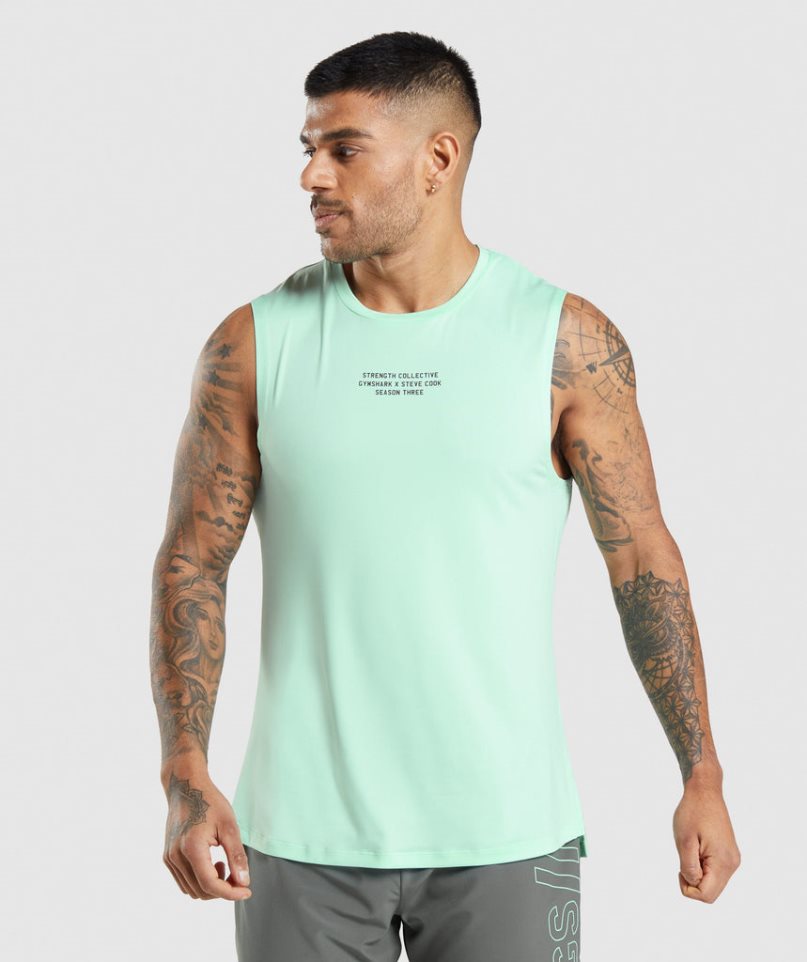 Men\'s Gymshark Steve Cook Tanks Mint | CA A36D85